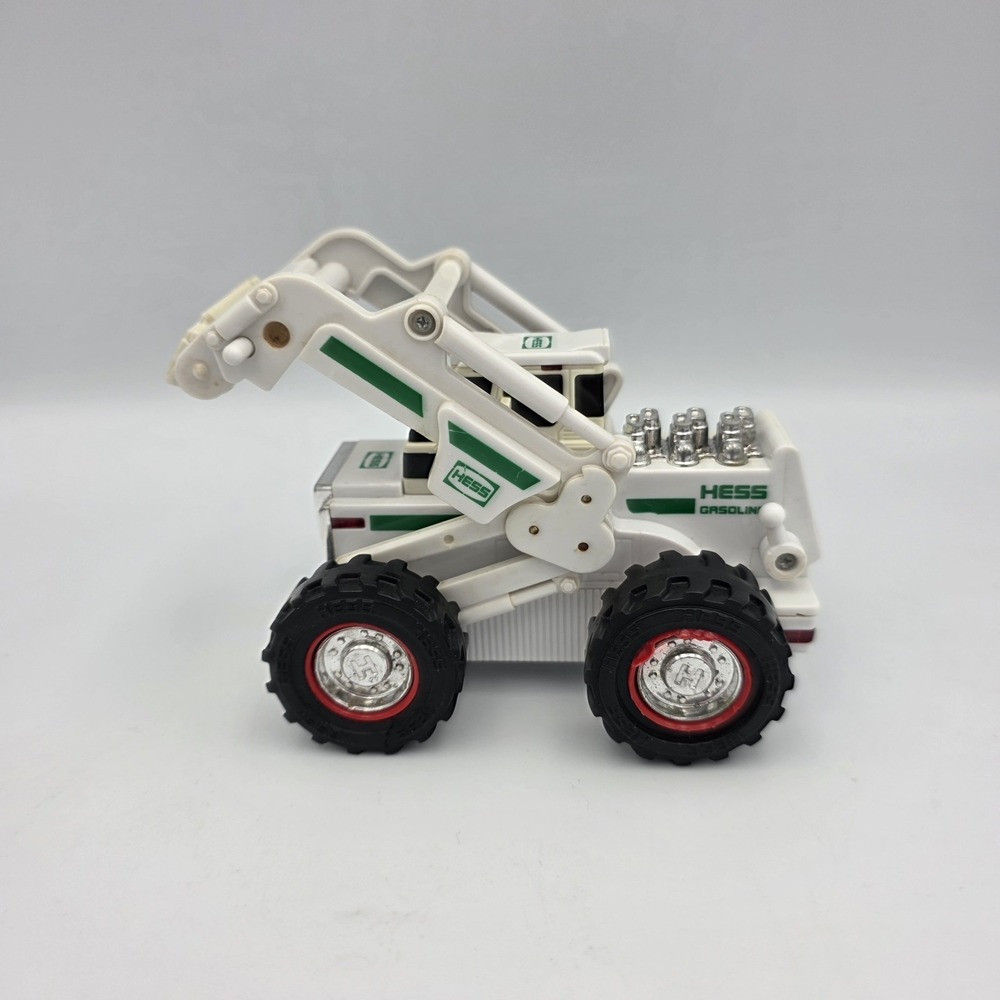 2008 Hess Toy Truck Loader White Green *MISSING LOADER* WORKS
